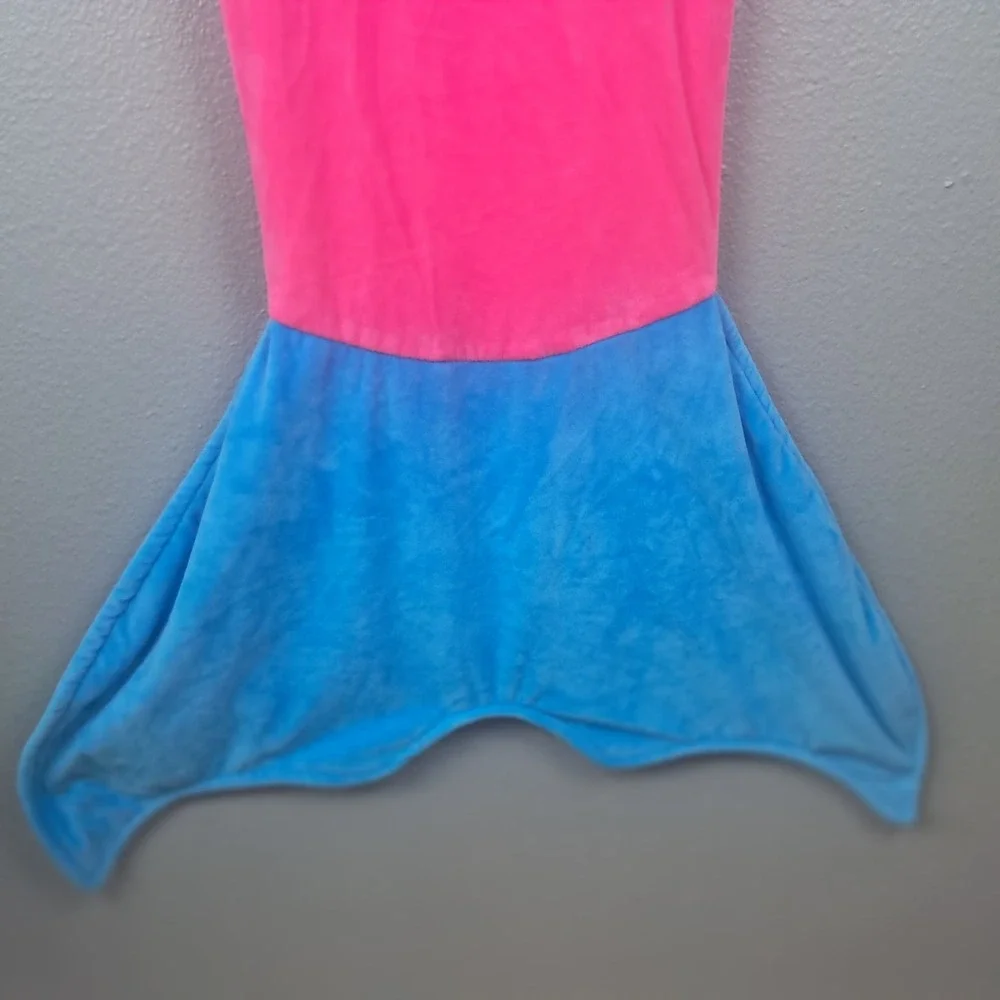 Pink and Blue Mermaid Tail Wearable Fleece Blanket Sleeping Bag Adult Loungewear